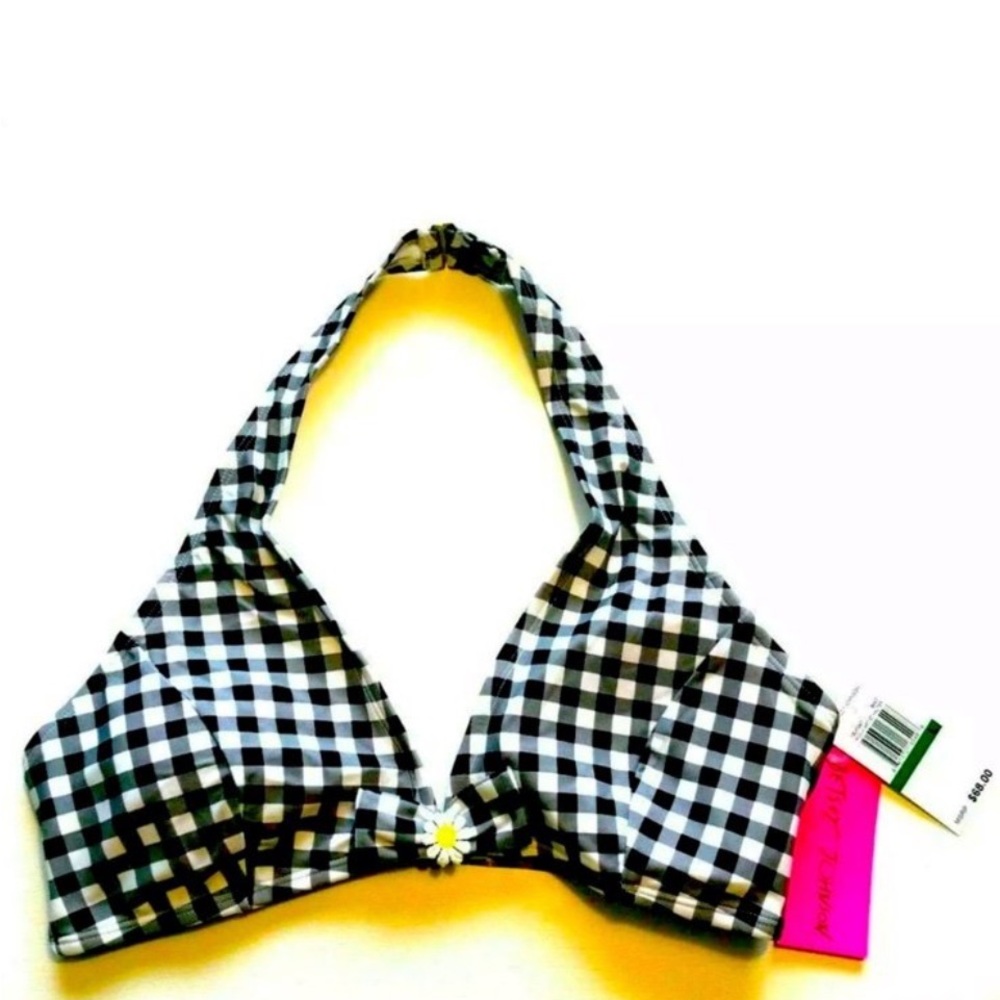 Black and White Checkered Bikini Top - Picture 7 of 7